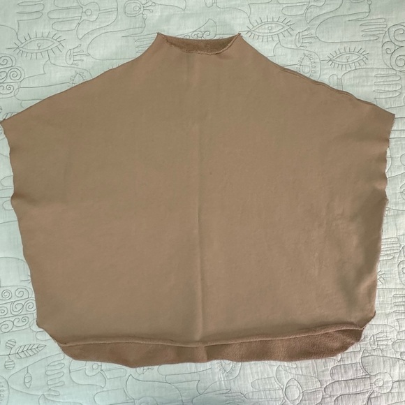 Frank & Eileen Camel Audrey Funnel Neck Capelet One Size Drapey Layering - Picture 4 of 8